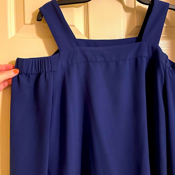 NWOT💙Rich Royal Blue Cold Shoulder Blouse - Picture 2 of 15